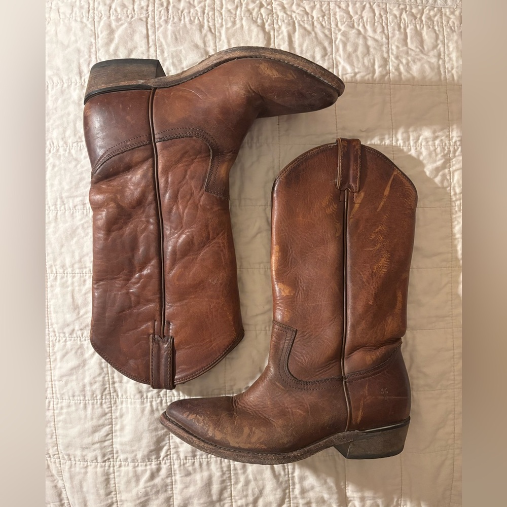 Frye Billy Cognac Leather Western Boots